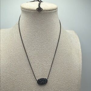 Kendra Scott Black Gunmetal Drusy Elisa Necklace
